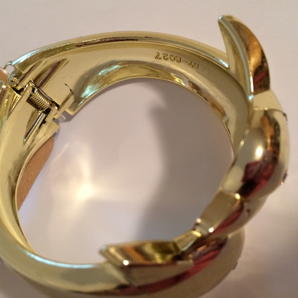 Gold glossy metallic Golden dolphin sea creature ocean bracelet beach animal - Picture 2 of 3